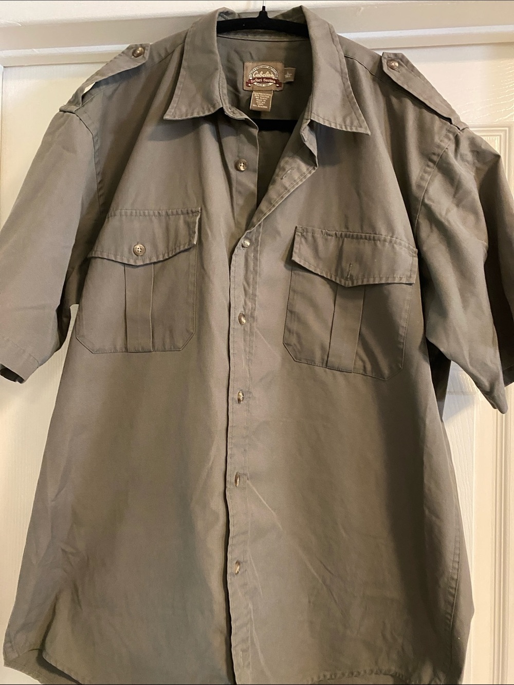 Cabela's Short Sleeve Utility Shirt - Olive Size L